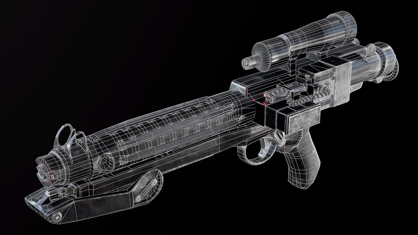 3D 3dmodel asset Blaster design gamedesign photoshop Render Starwars substancepainter