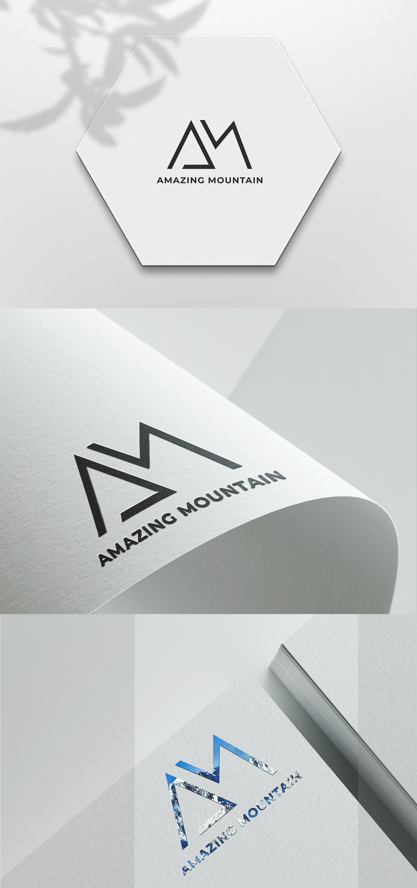 A M Letter Logo brand brand identity identity letter logo design Logo Design logos Logotype modern mountain logo