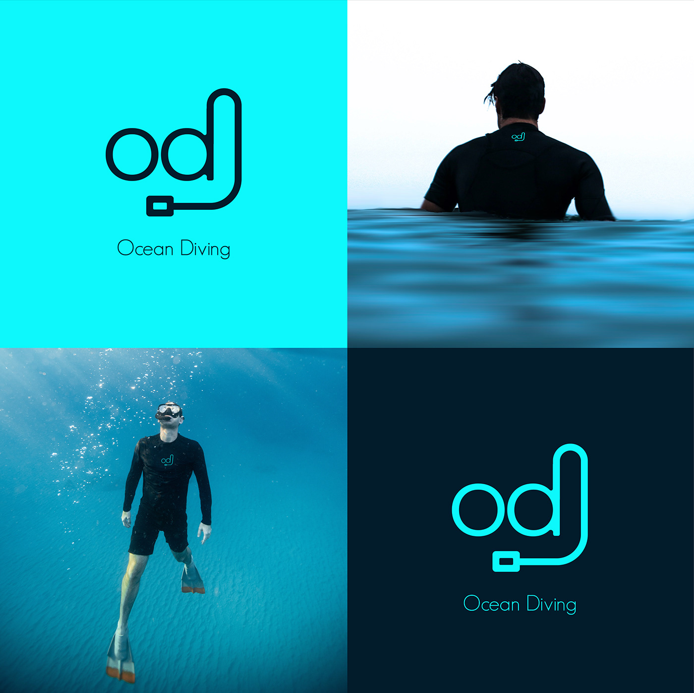 brand branding  logo Ocean sea water beach blue fish sunset