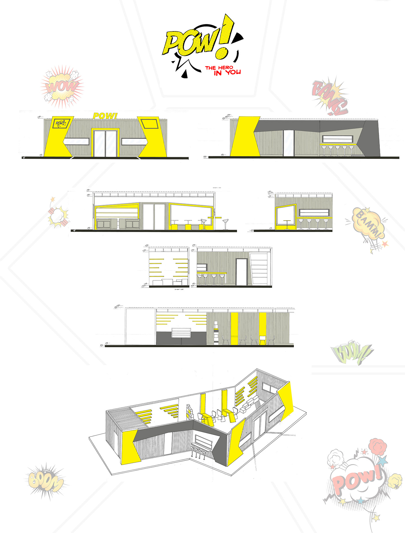 Comic Book Store Interior Architecture interior design  store design architecture design Plan