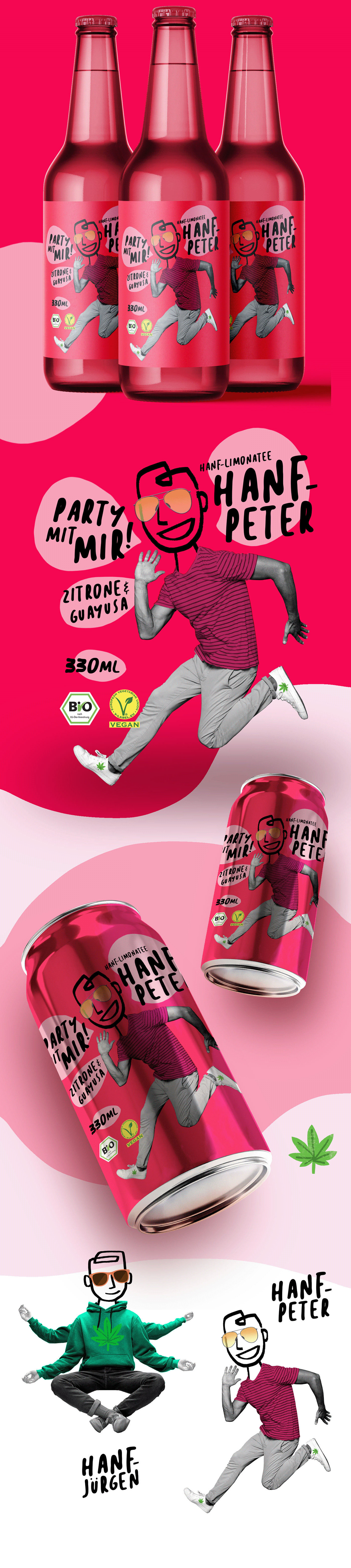 beverage Character design  Drawing  drink hemp identity ILLUSTRATION  Packaging soda soda can