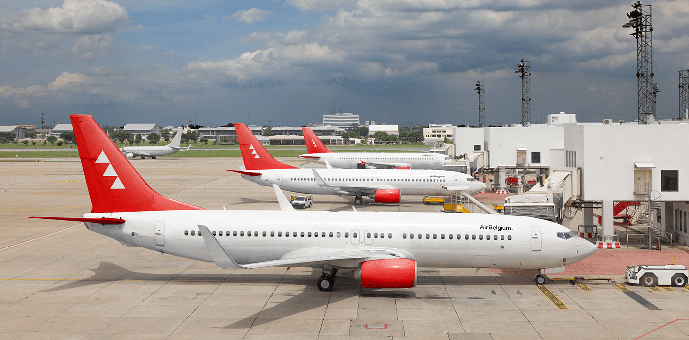 AirBelgium airline plane Airliner airfield airport rebranding