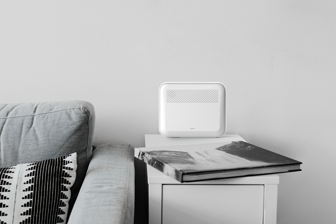 White Consumer electronic Smart home simplicity product design  lupus