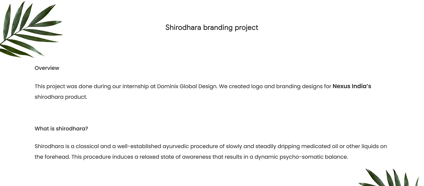 brand identity branding  logo shirodhara visual identity