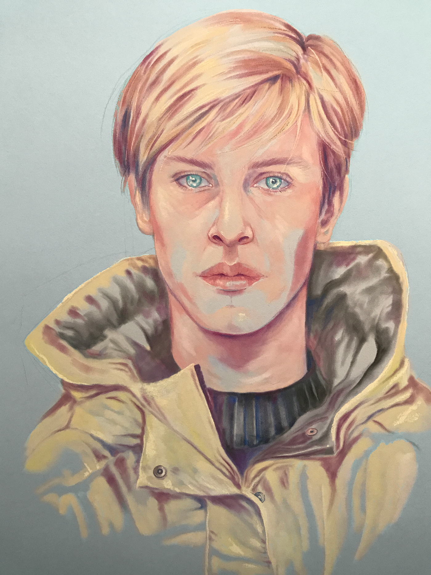 dark Netflix portrait pastel ILLUSTRATION  Drawing  Character coloredpencil Realism Finearts