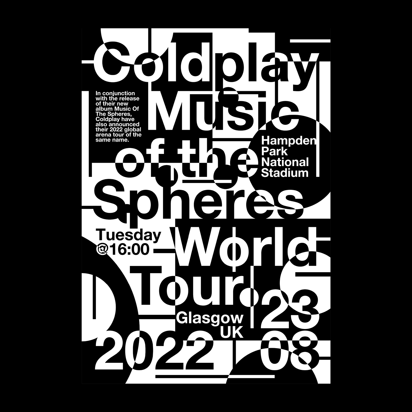 Coldplay editorial Layout music poster poster Poster Design posters print typographic poster typography  