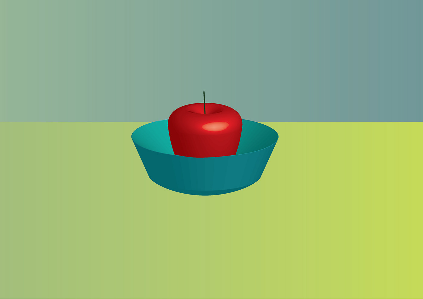 3D apple Clipping Mask Illustrator plate revolve