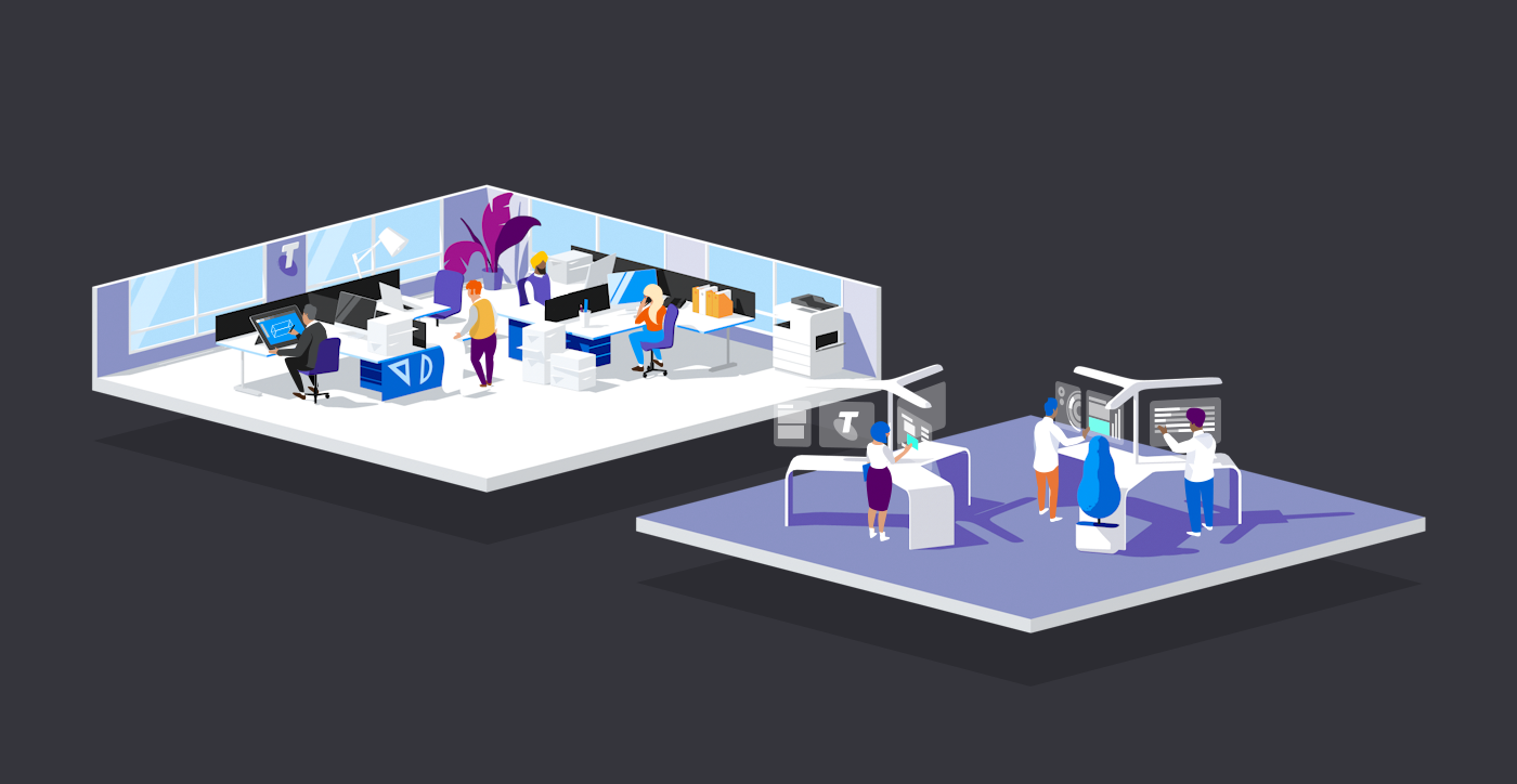 Isometric 3D vector flat Office workspace ILLUSTRATION  infographic Interface