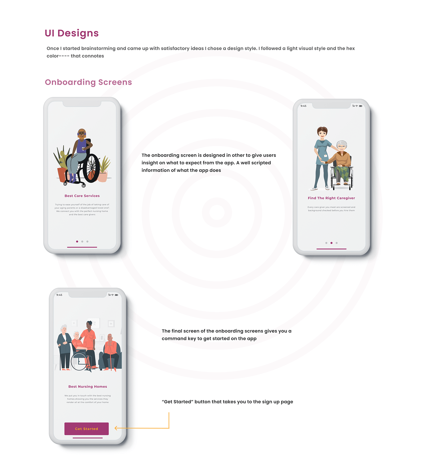 care app caregiver Figma nurses nursing home Senior Citizen Care Senior Citizens ui design UI/UX ux