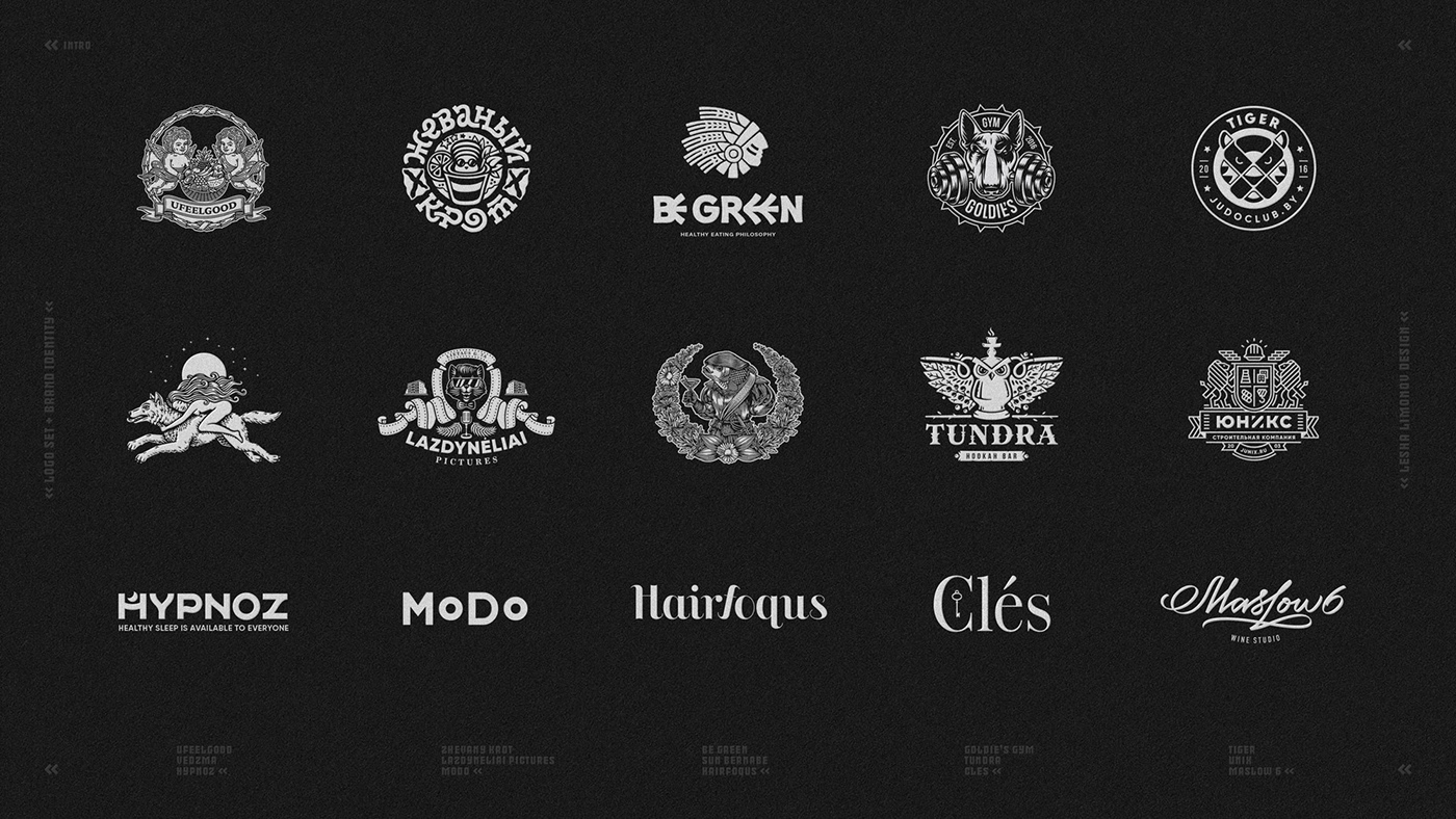 logofolio logo identity graphic design  visual identity Logo Design logos design Logotype Lesha Limonov
