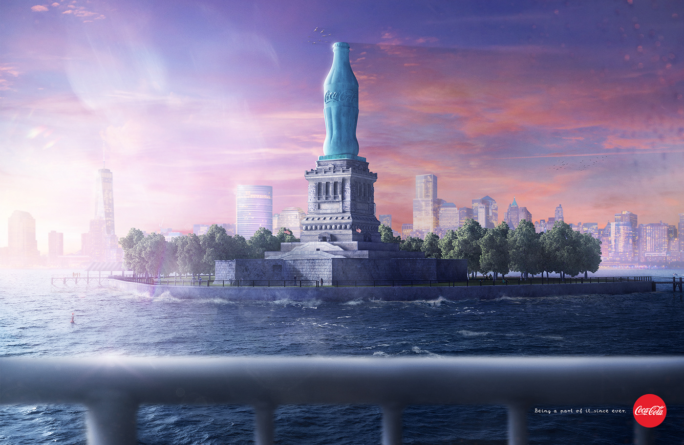 Advertising  america CGI cocacola coke Creative Retouching proud statue of liberty usa