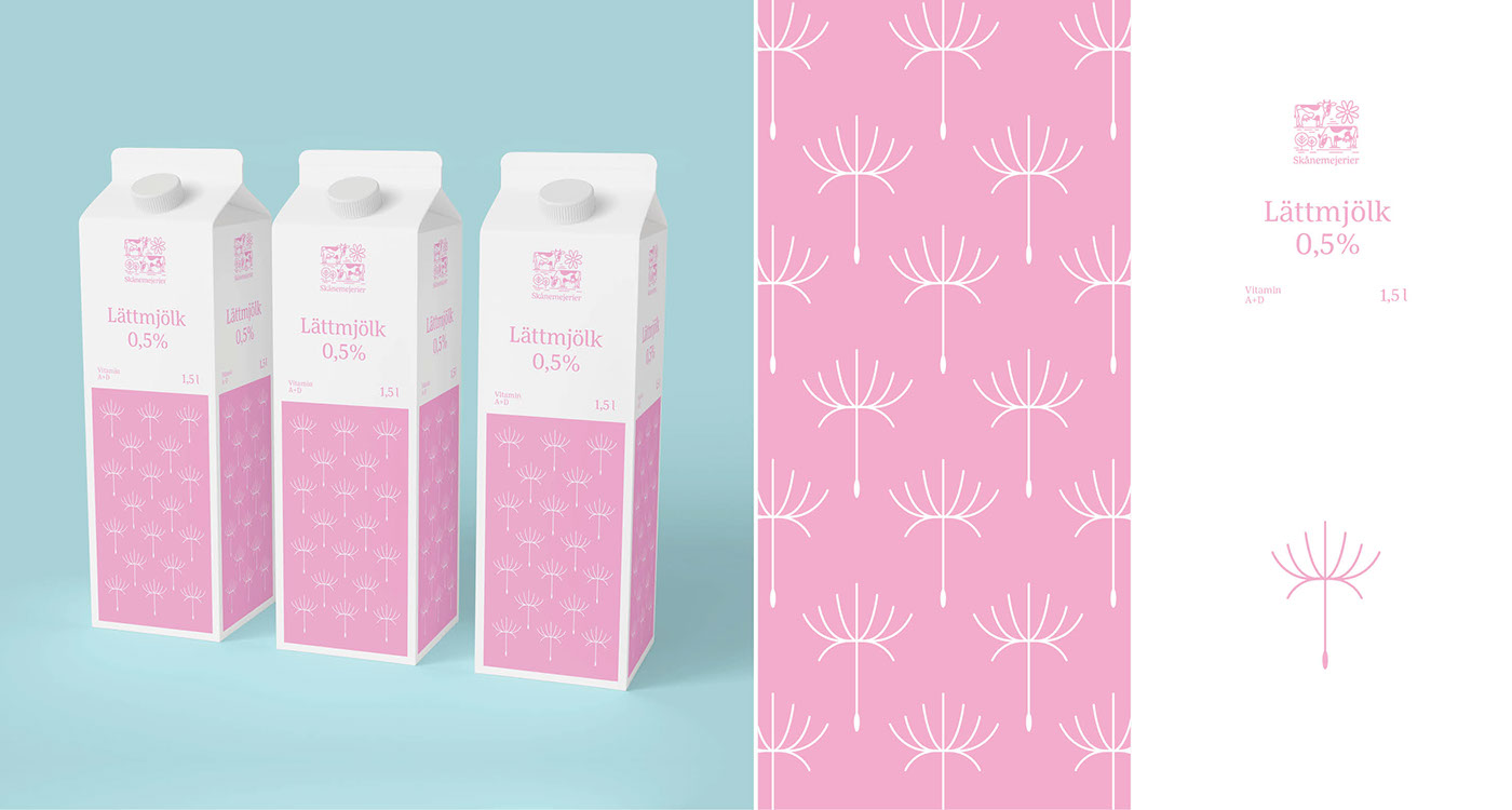 Packaging Dairy milk pattern paper logo symbol sansserif illus