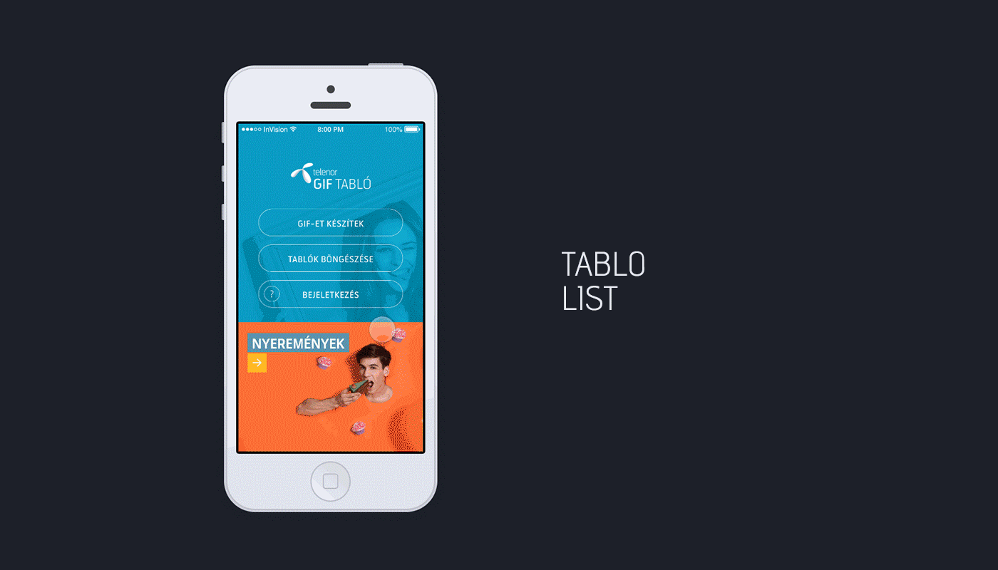 Telenot gif tablo animation  Mobile app tablet school Students Website Web Design 