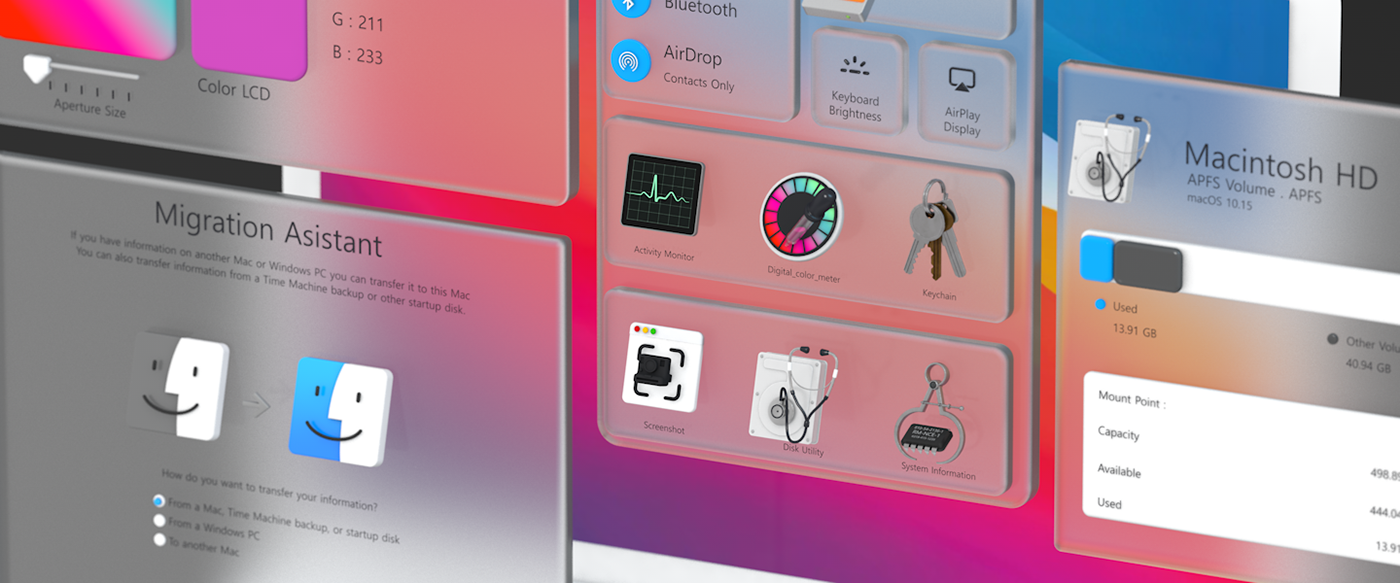3D apple augmented reality cinema4d icons redesign substancepainter uiux utility Virtual reality