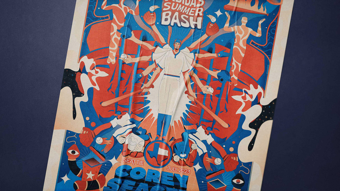 adidas mlb baseball sports design adobe illustrator graphic illustration dugout mlb design poster