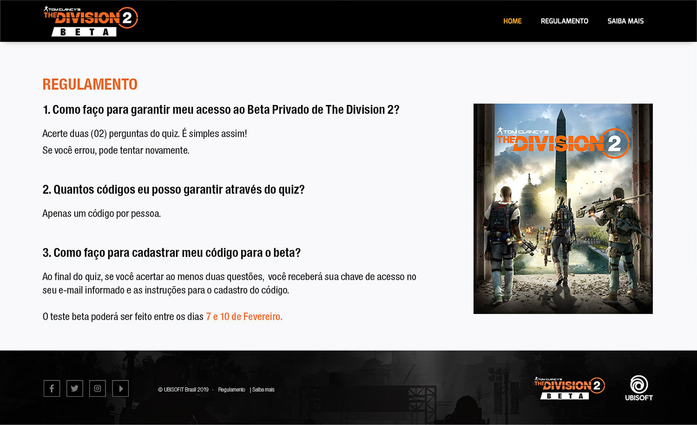 the division The Division 2 ubisoft HotSite Webdesign video game ux UI Website site