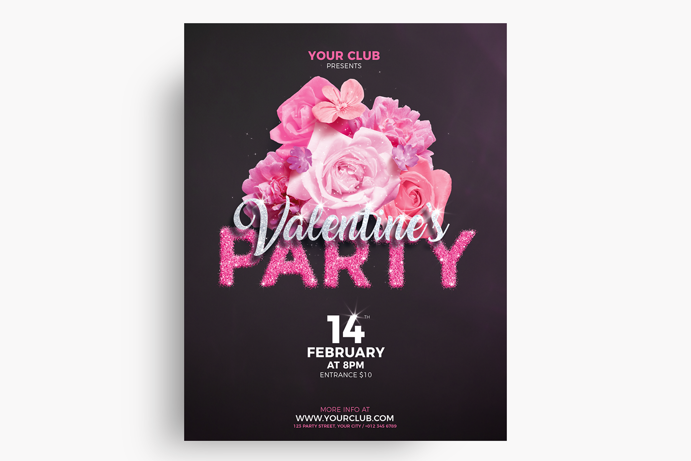 party flyer valentine club saint poster leaflet advertise print Event