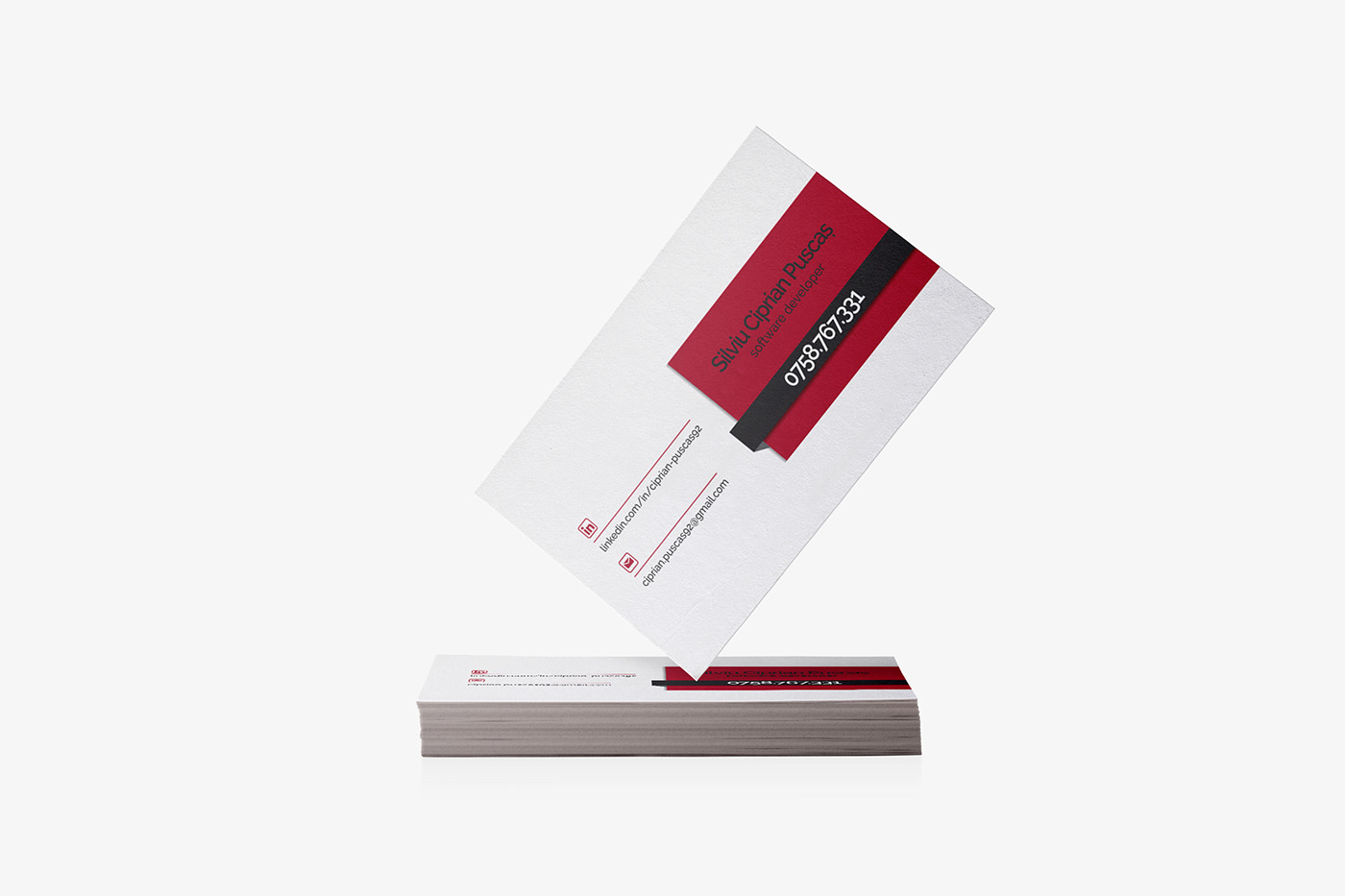 business card design silviu ciprian puscas IT cluj software developer