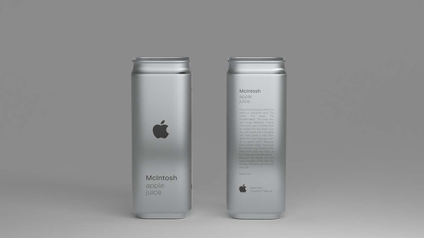 Aliminium apple can drink juice mcintosh Packaging soda