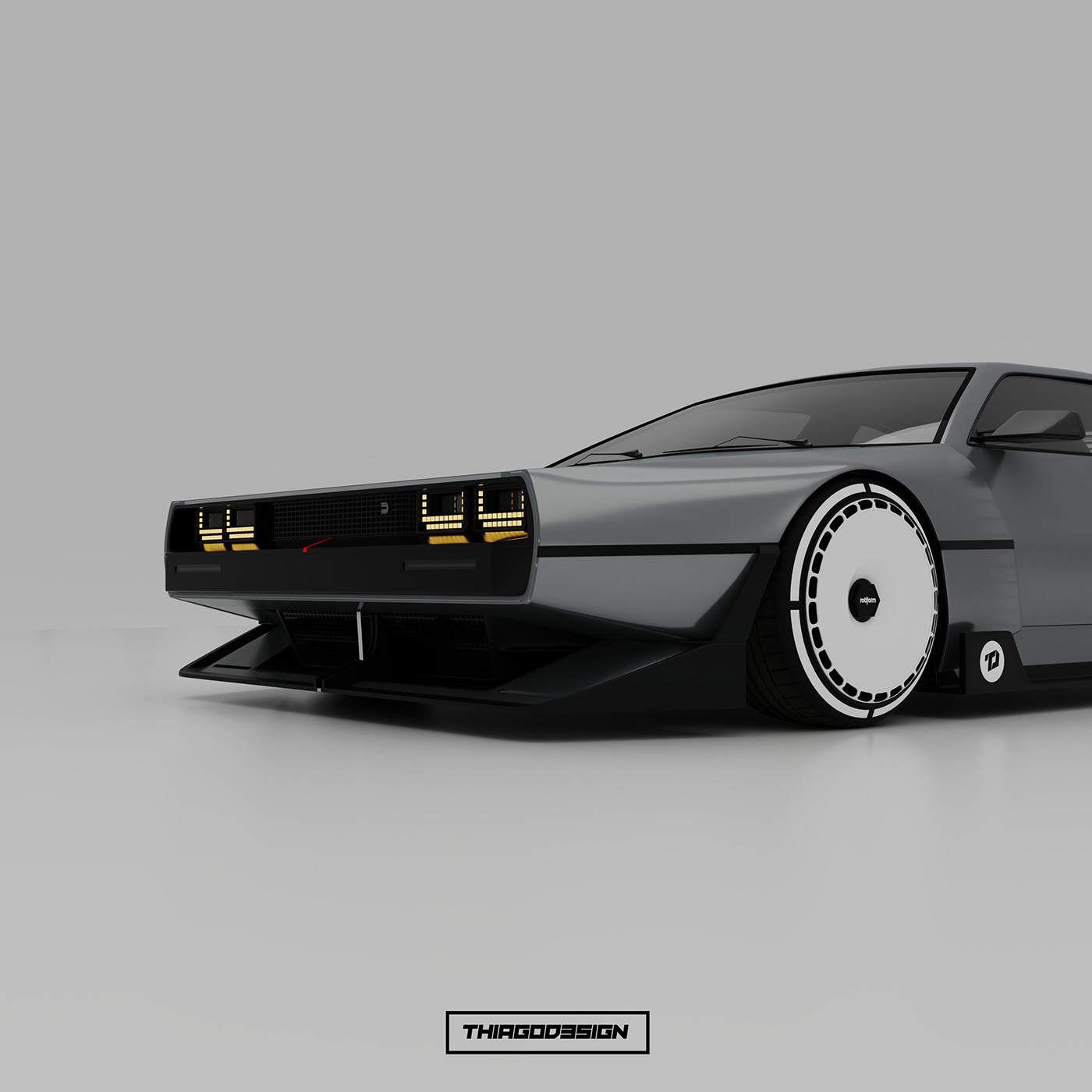 3D archviz automotive   car CGI DeLorean DeLorean DMC-12 ev nvision Render