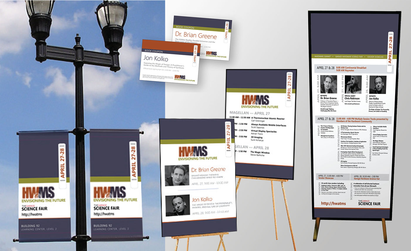 conference signs posters Coupons Microsoft print Outdoor banners agenda Badges booth panels Display graphics
