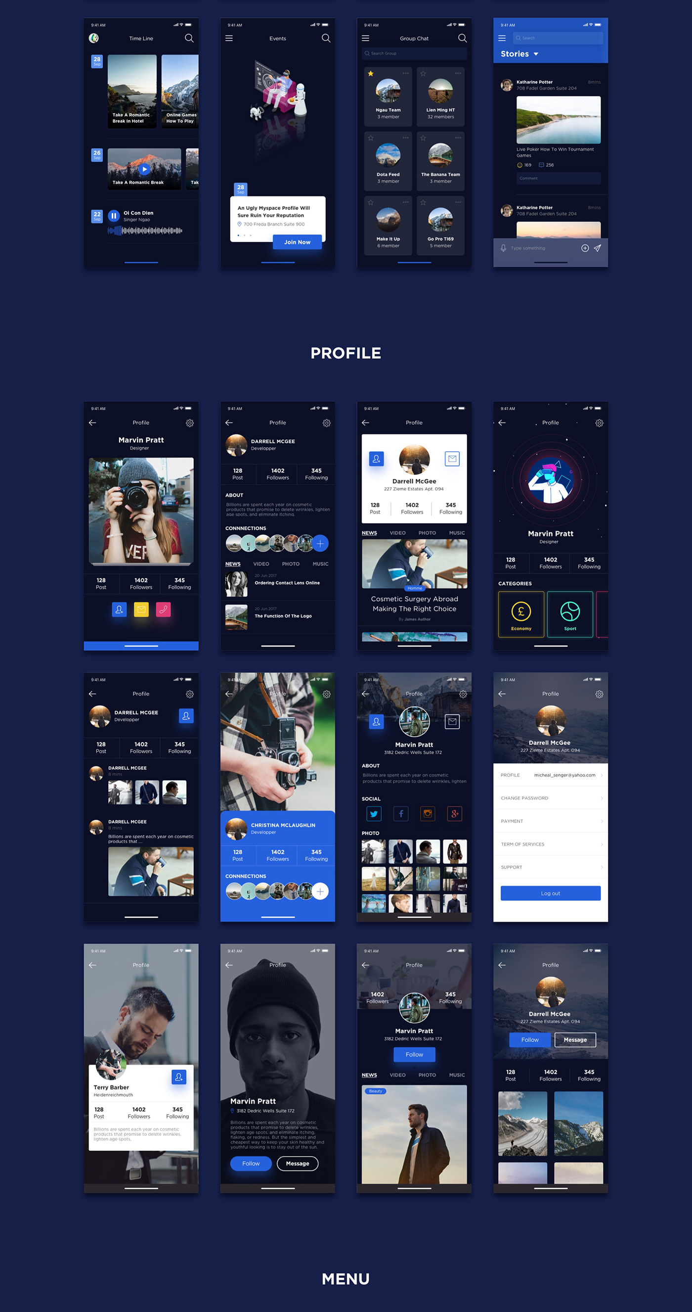 noway mobile app UI kit design template uiux