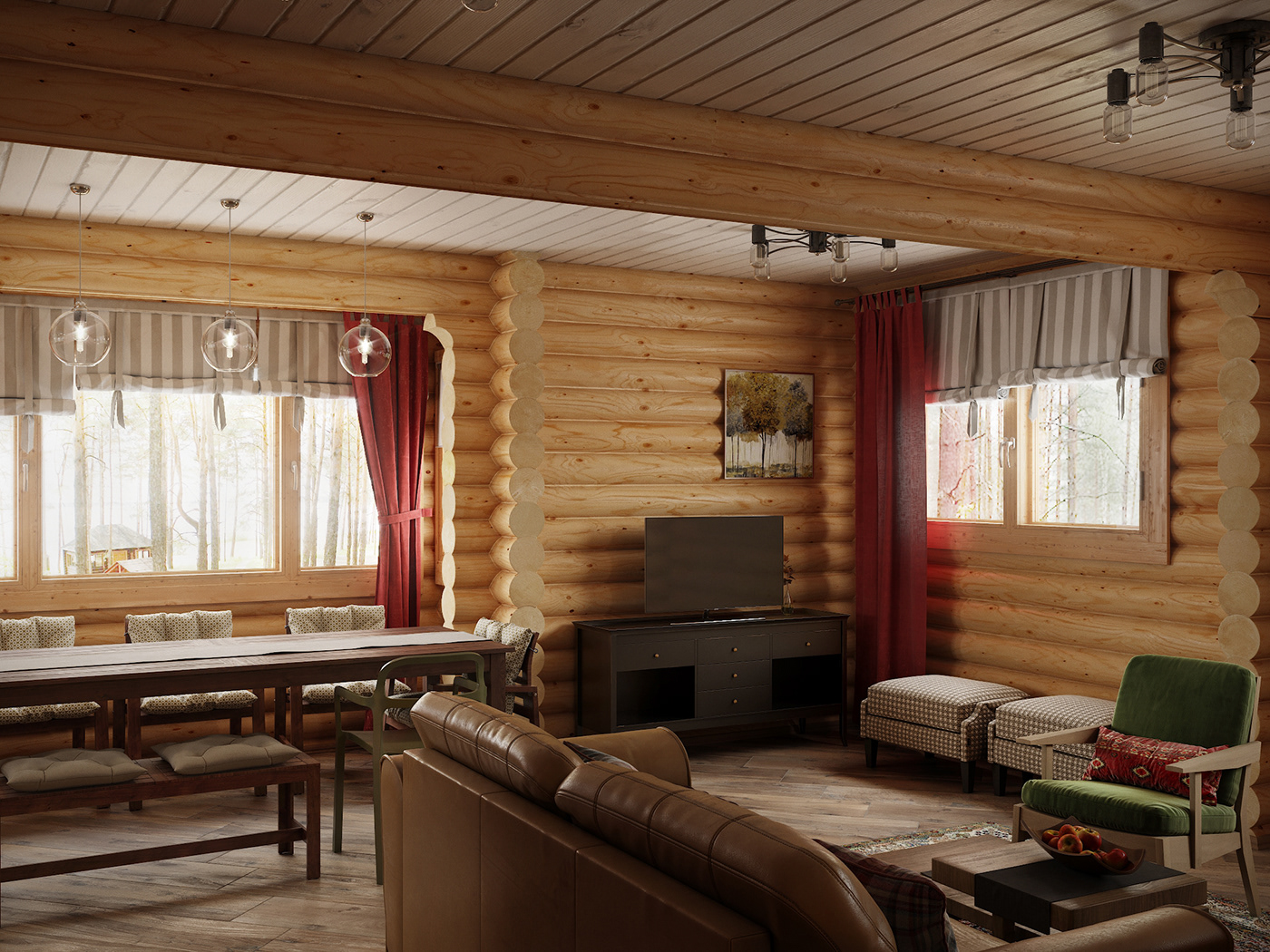 3D 3ds max architecture corona country house Interior interior design  Render visualization