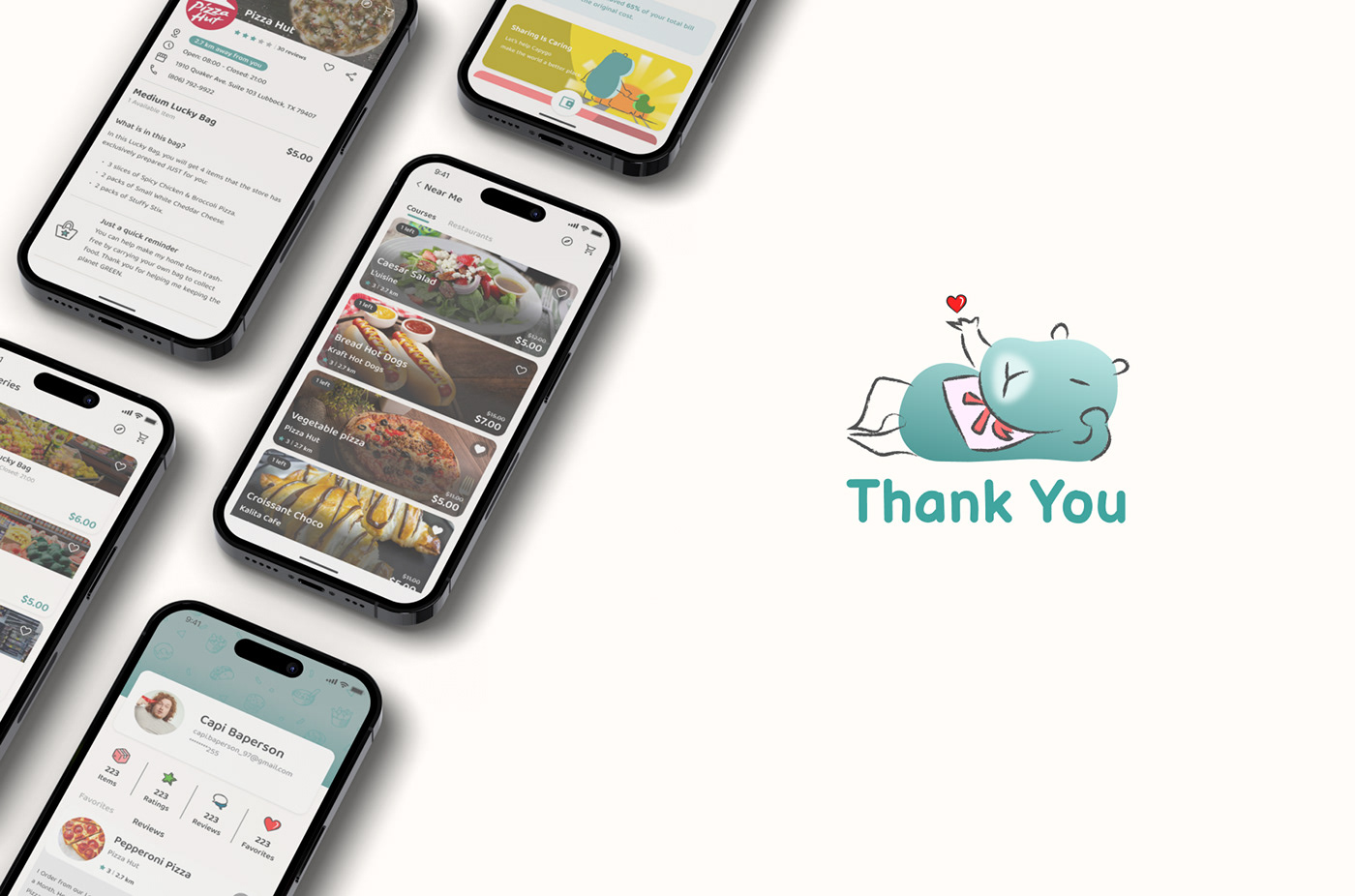 save food capybara uxui surplus food environment app design UI/UX landing page user interface Figma