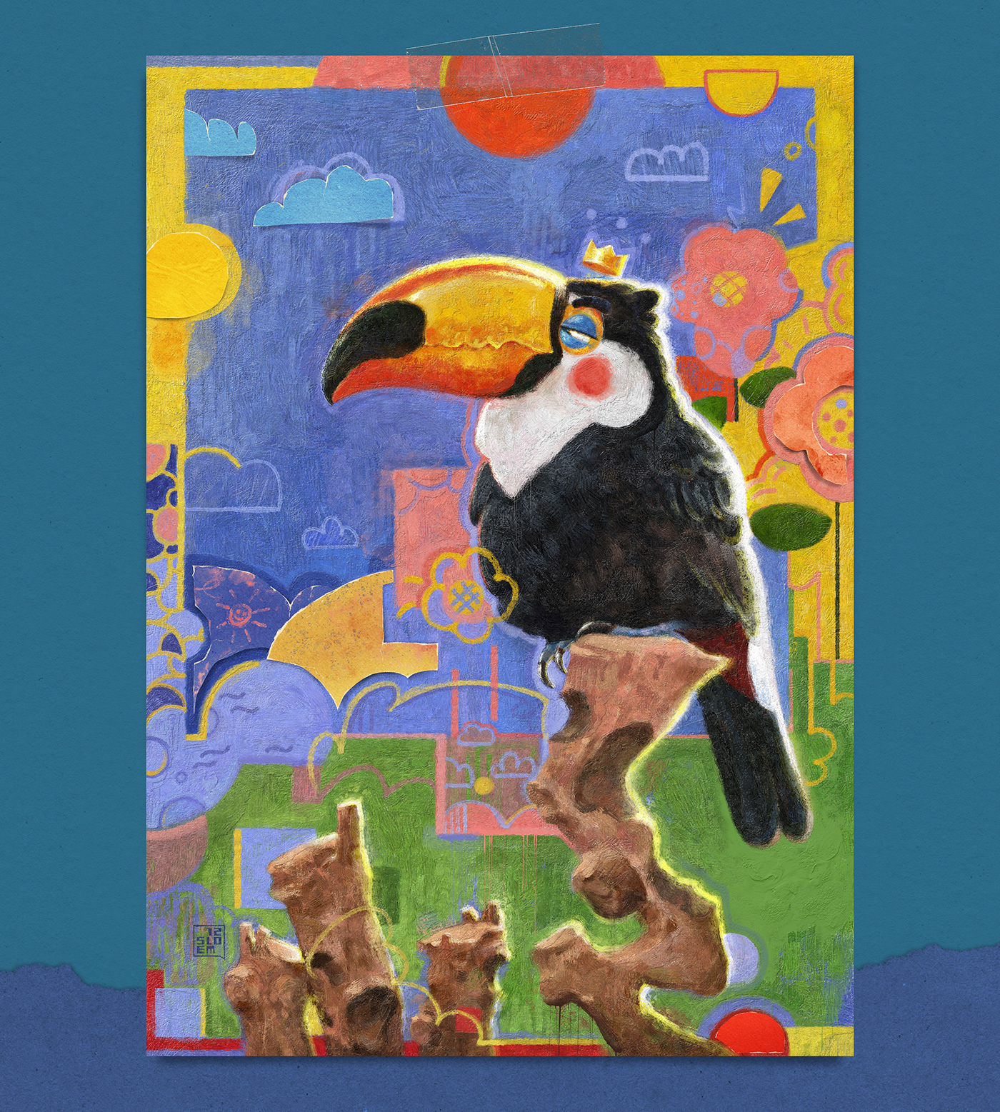 art artwork bird colorful Digital Art  digital illustration digital painting ILLUSTRATION  painting   toucan