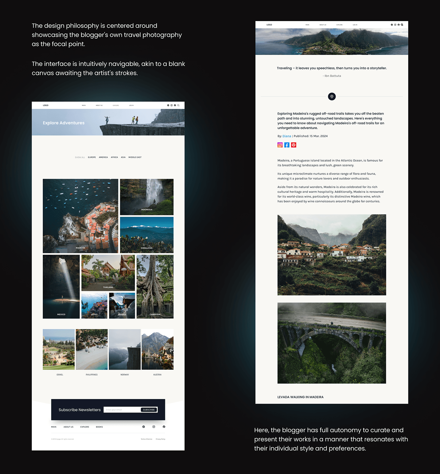 design Case Study Figma Website UI/UX Webdesign blogdesign travelblog travelphotography