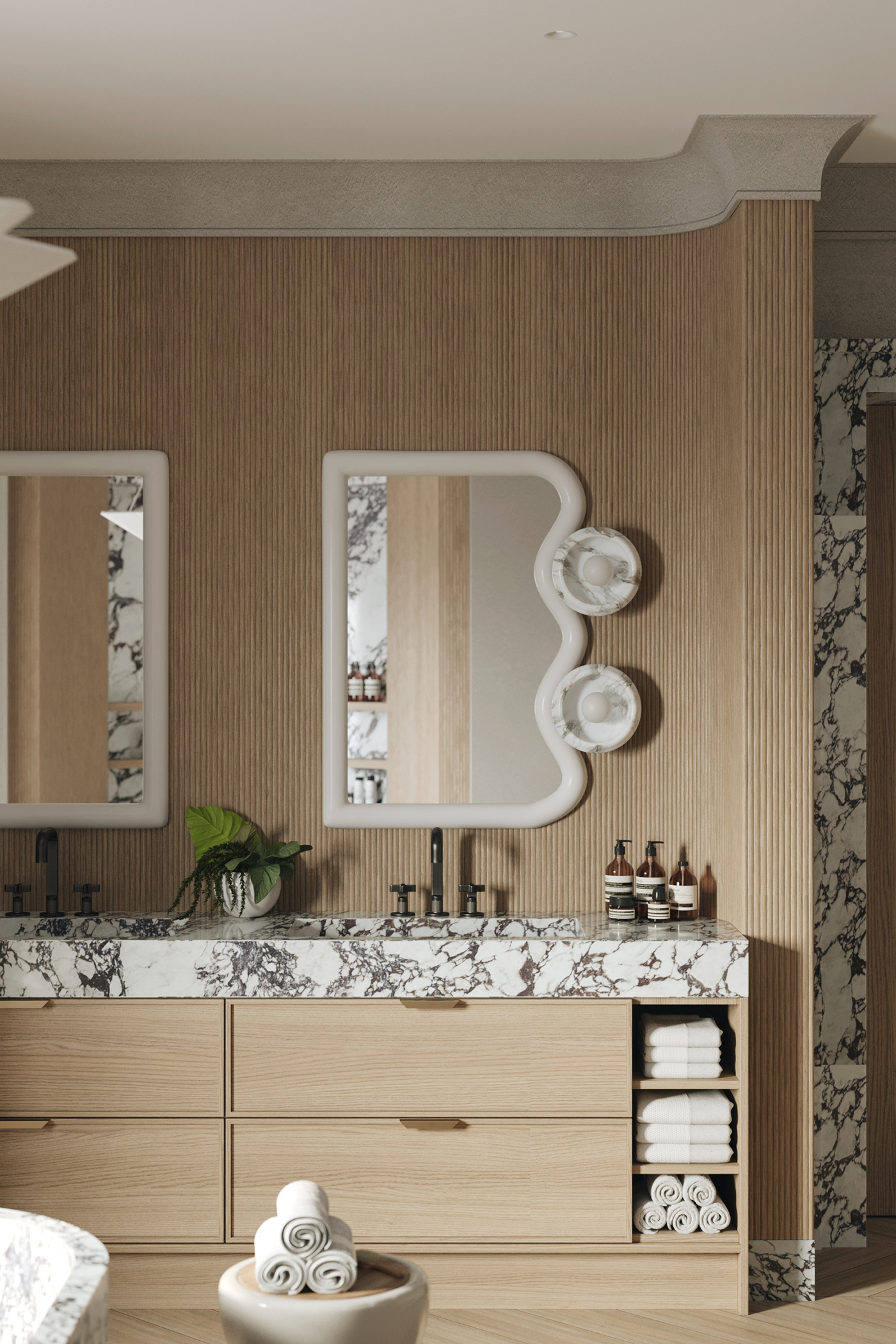 3D 3ds max architecture bathroom corona design interior design  London UK visualization