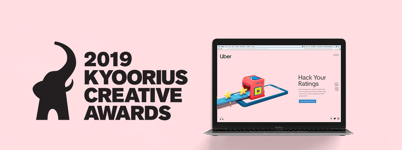 3d website award winner best work cabs hack your rating Kyoorius Awards riders Uber art direction  interactive design