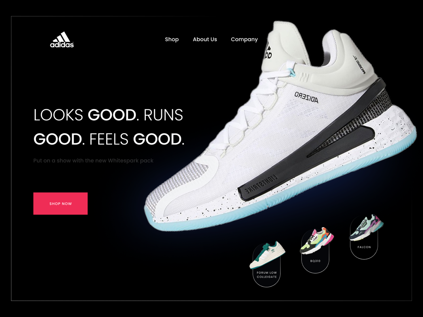 adidas Ecommerce landing page Nike shoe Shopify sneaker UI/UX Web Design  Website