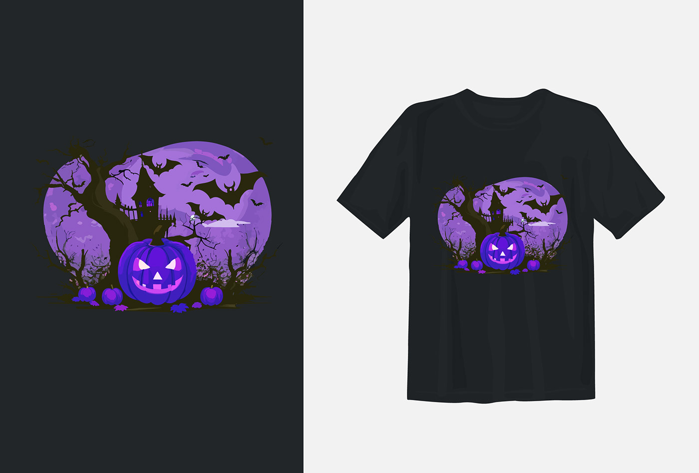 Halloween T-Shirt design print design  t-shirt Clothing Style apparel T-Shirt Design vector adobe illustrator