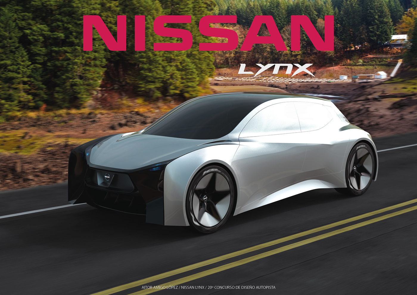 Nissan lynx concept car design automotive   Hatchback autonomus Vehicle