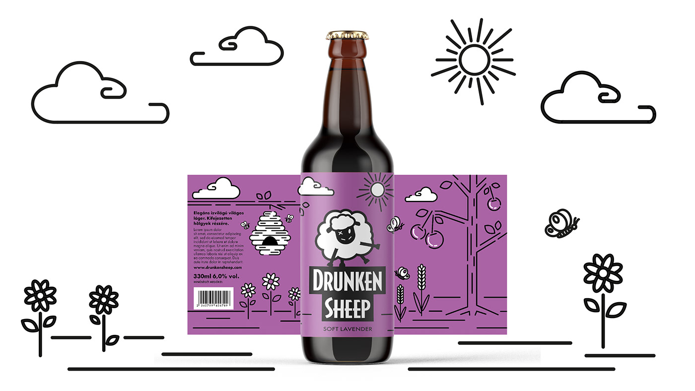 Drunken Sheep beer label design