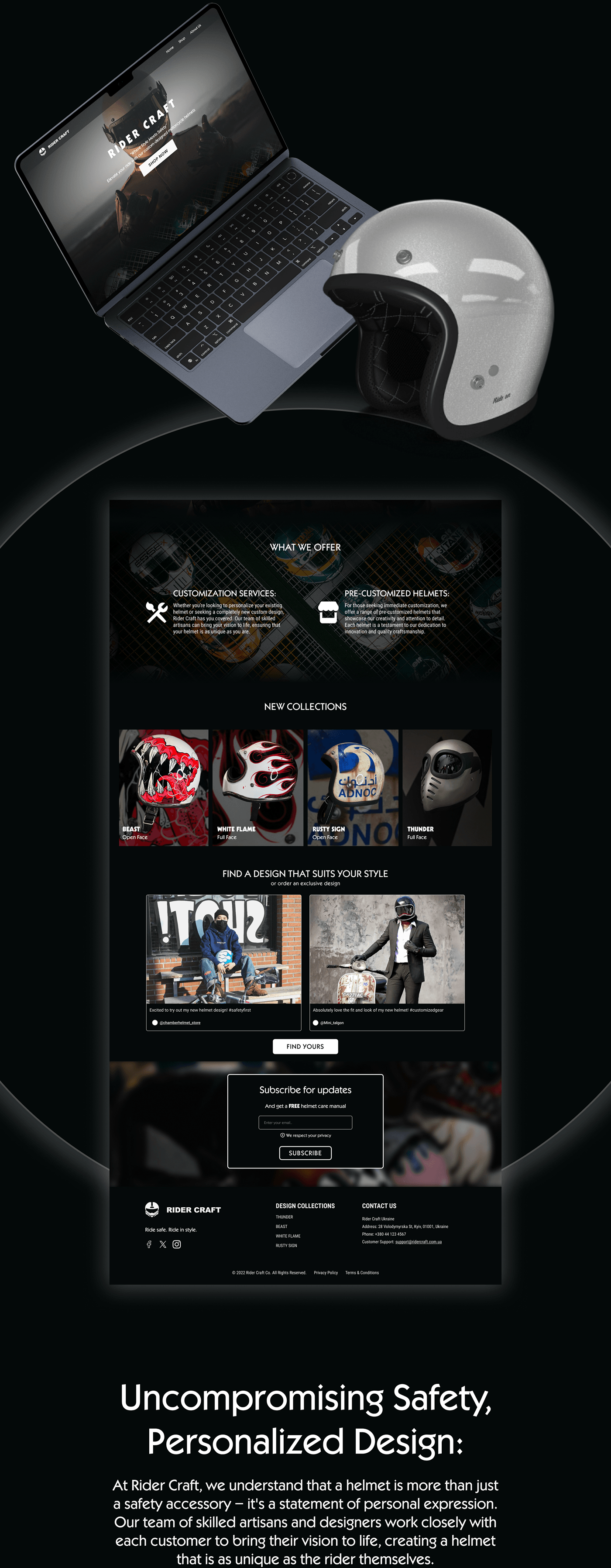 design Graphic Designer UI/UX Figma shop motorcycle Helmet concept Web Design  Website
