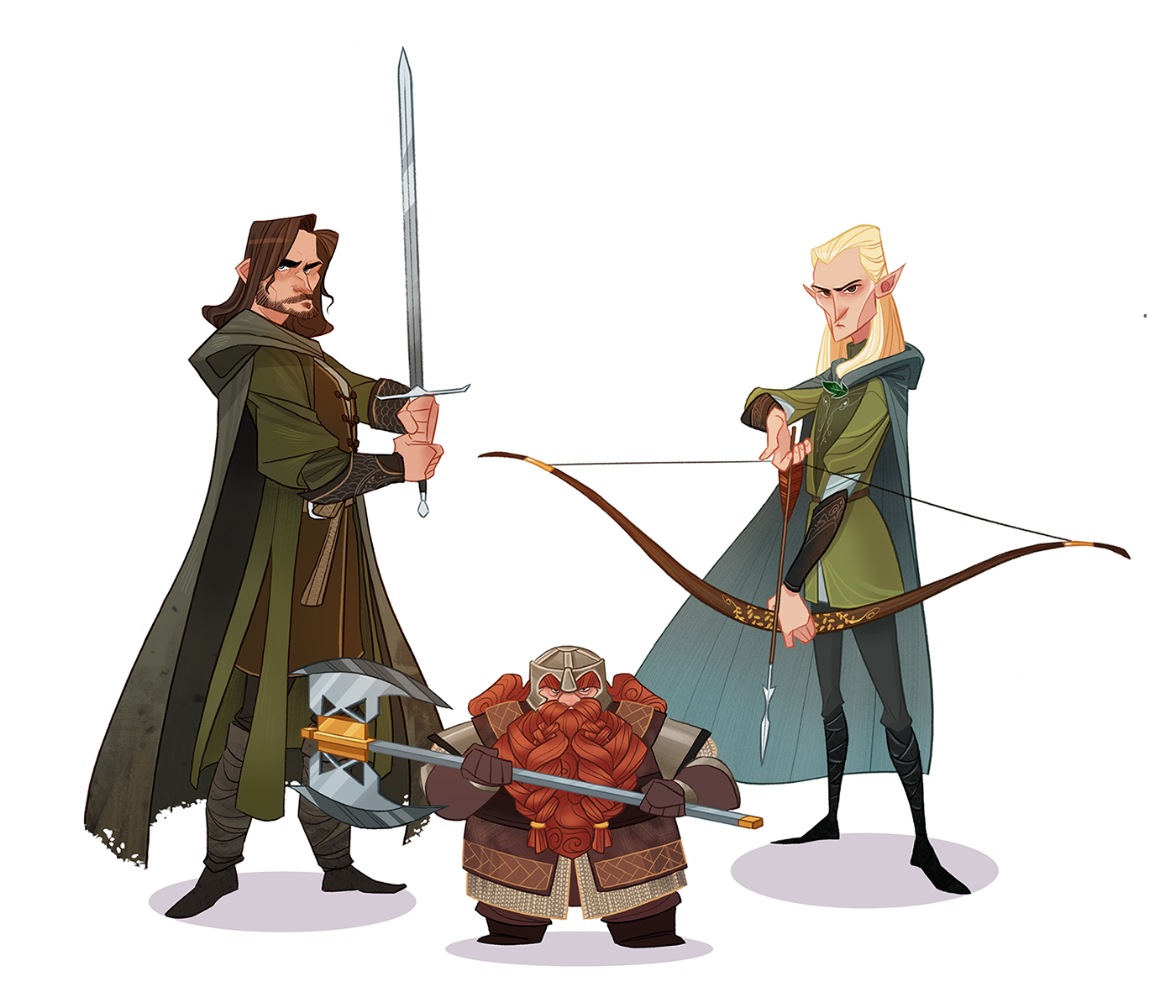 Aragorn Character design  Gimli legolas Lord of the rings
