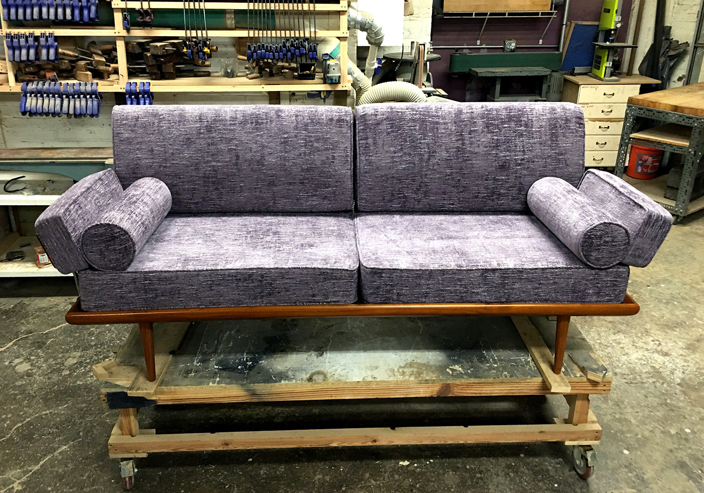 midcentury vintage restoration refurbishment daybed sofa furniture interior design  upholstery furniture design 