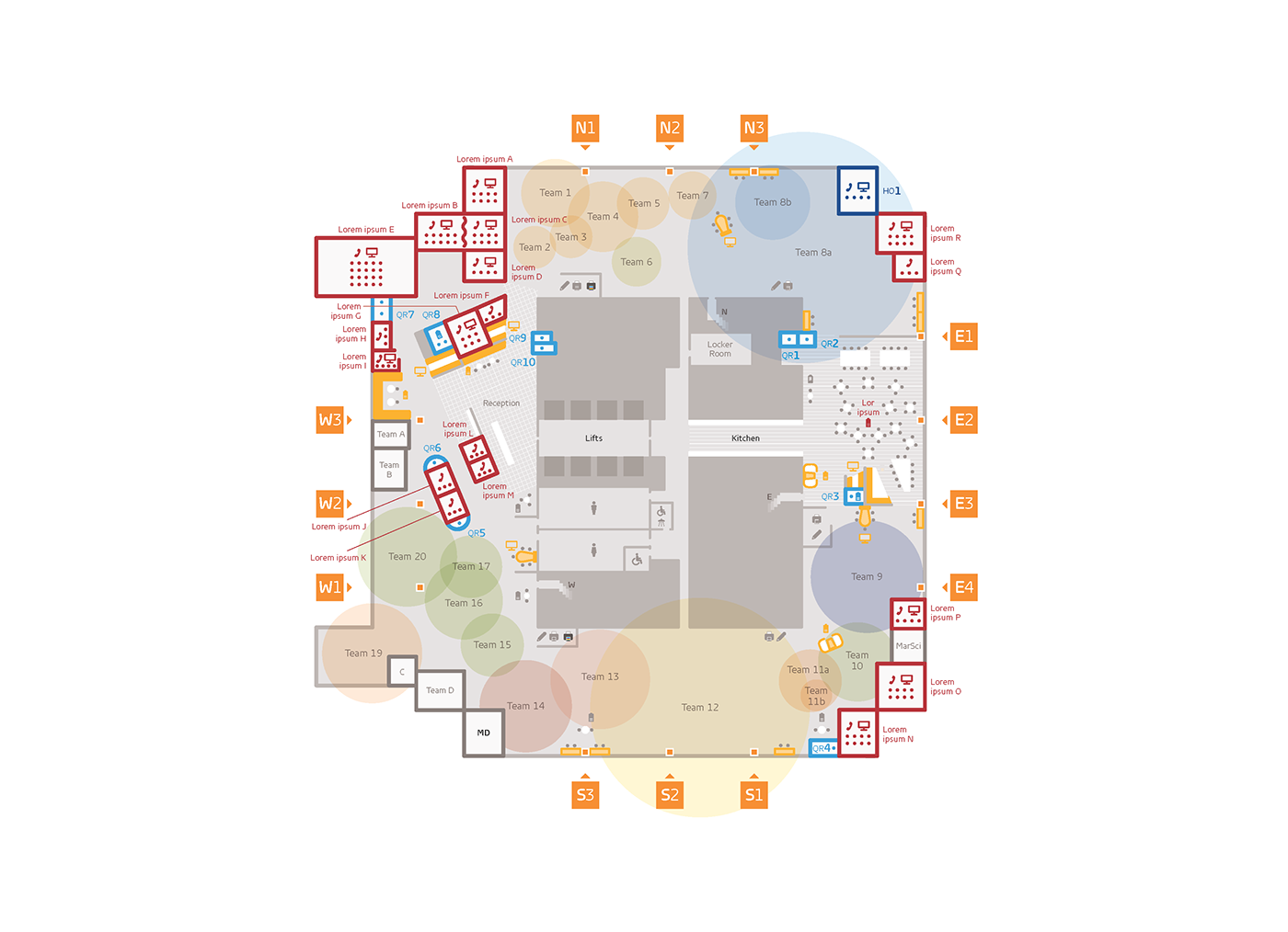map Office orientation information visualisation