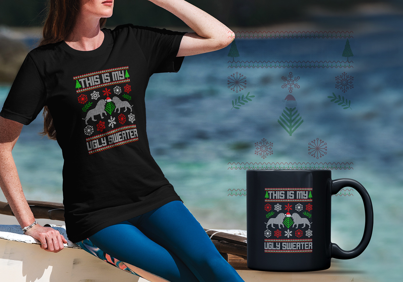 This is my ugly sweater - funny Typography Vector T-shirt Design
