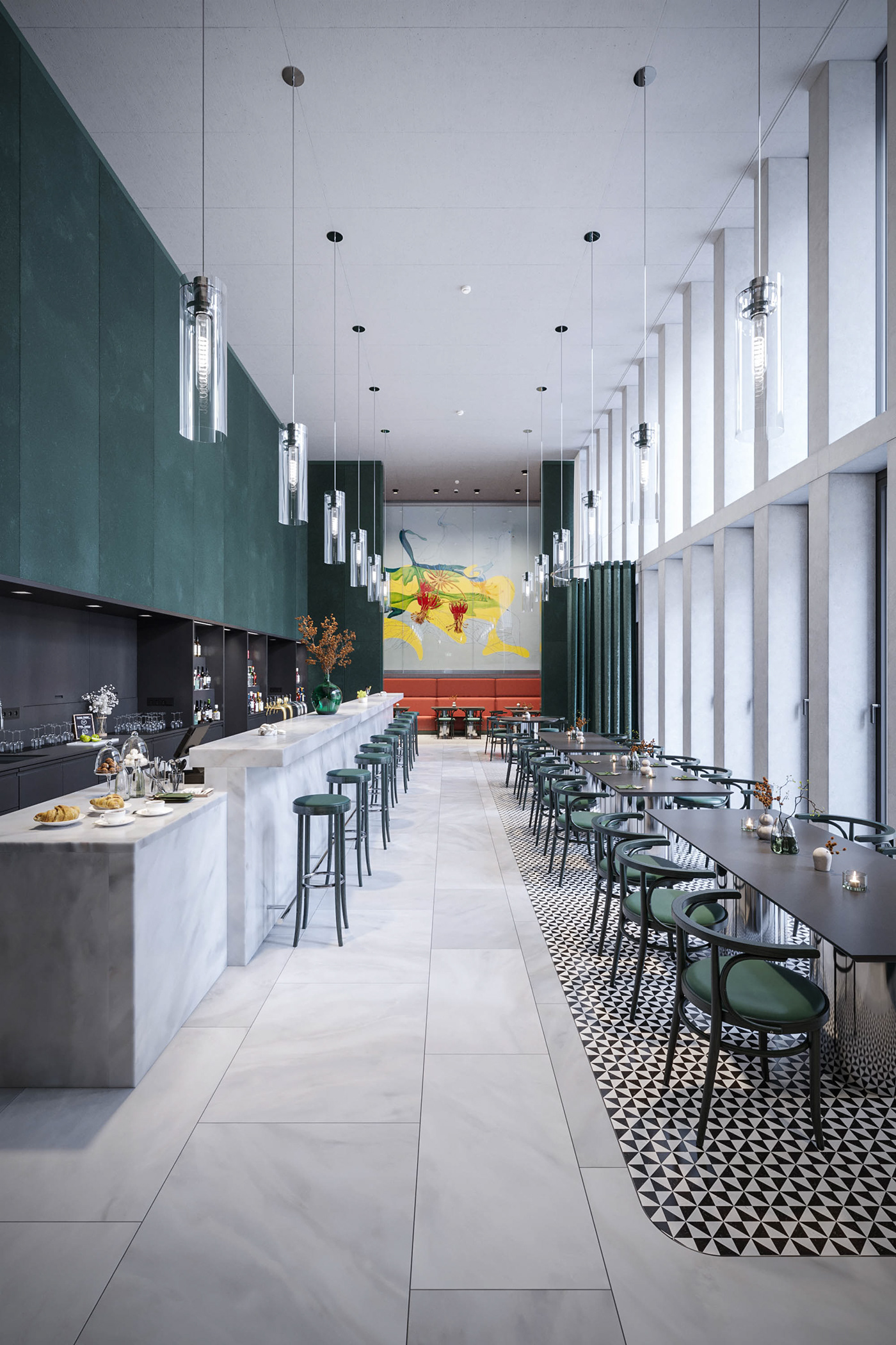 3D architecture archviz bar Interior interior design  photoshoot restaurant Switzerland Zurich