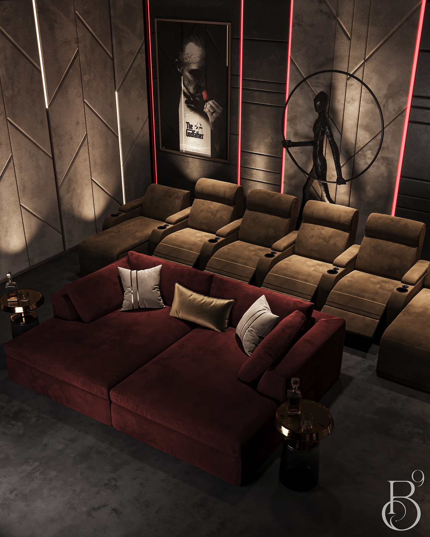 cinemaroom livingroom Interior luxury luxurydesign interiordesign Render interior design  3ds max corona