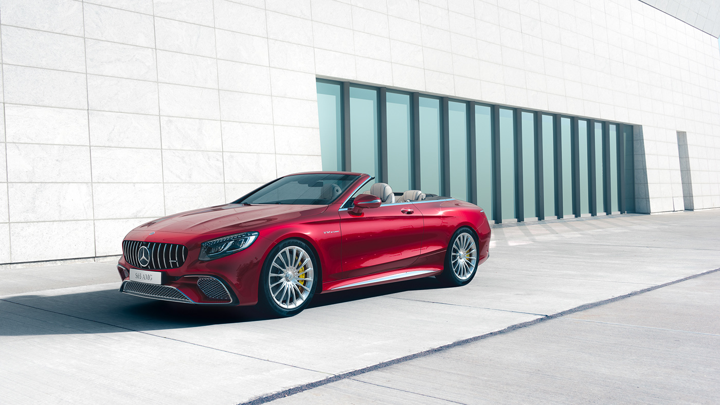 Mercedes-AMG S65 AMG cabriolet CGI VRED rendering Automotive Photography