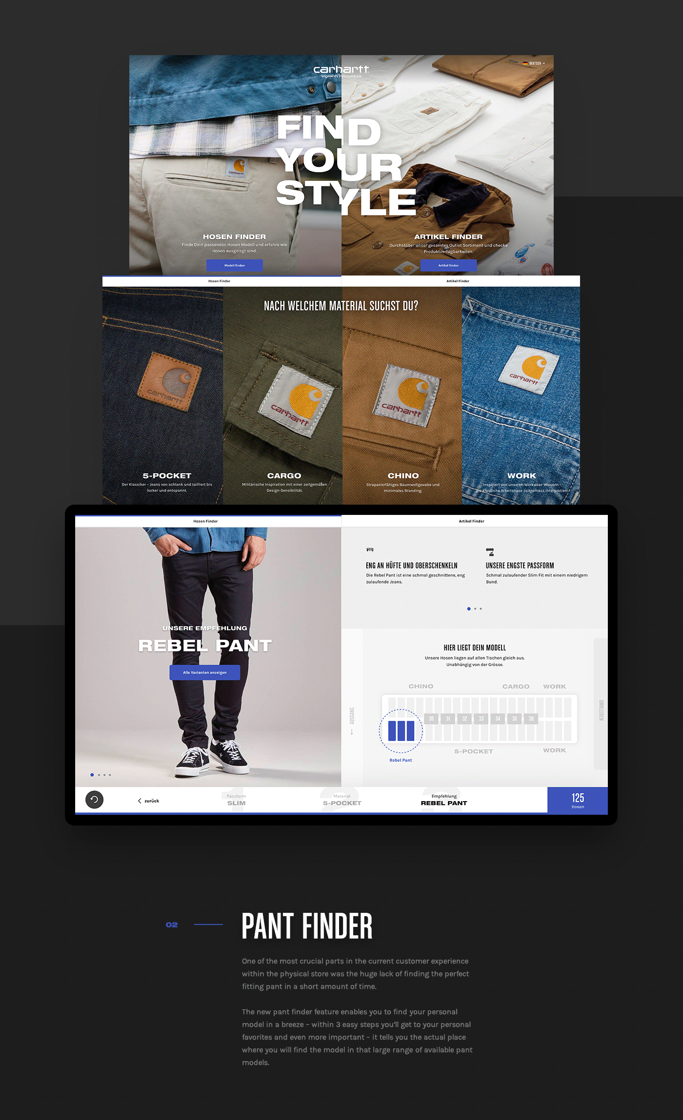 Interaction design  interactive concept future digital experience motion ux/ui prototype shopping experience carhartt wip
