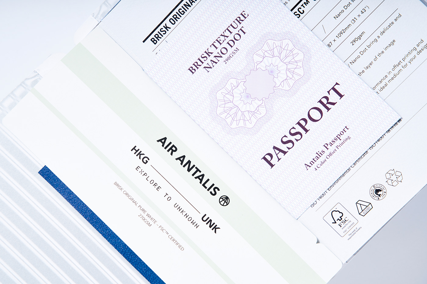 Flying luggage map paper Passport Printing silver Travel trip world