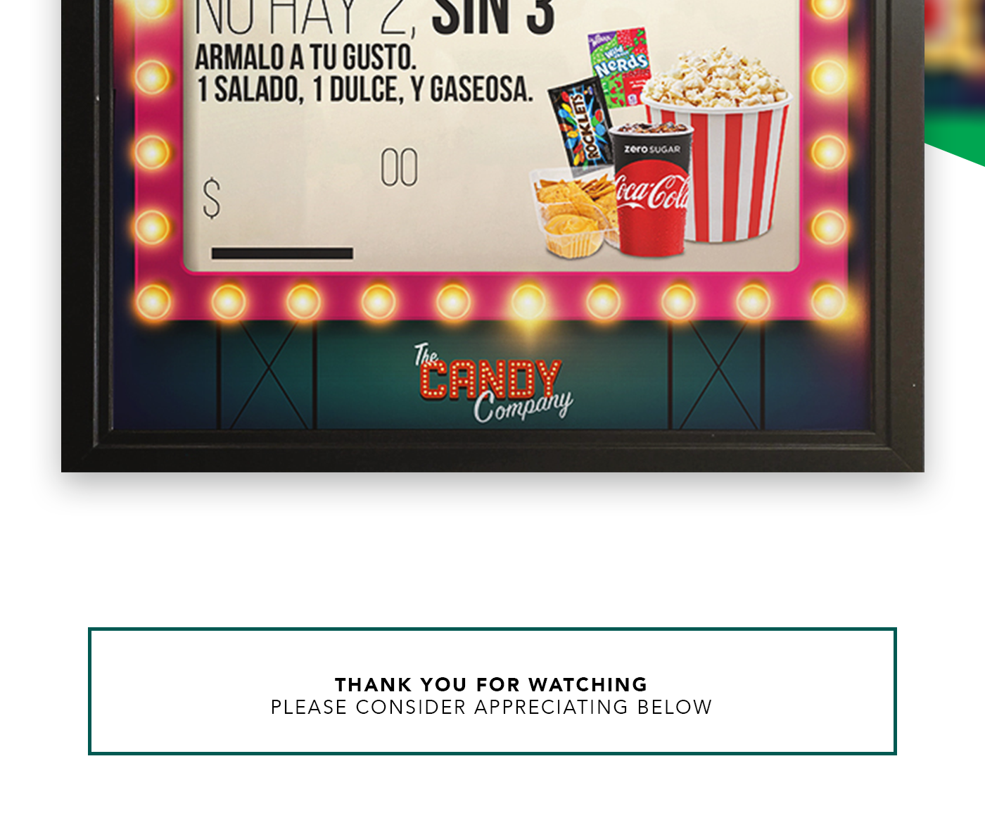 Candy Cinema popcorn coke poster Rebrand colorful