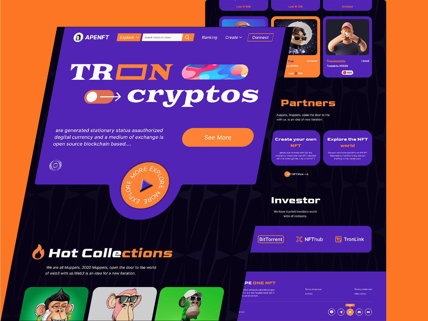 crypto crypto landing page cryptocurrency landing page landing page design nft nft landing page nft marketplace UI/UX Website
