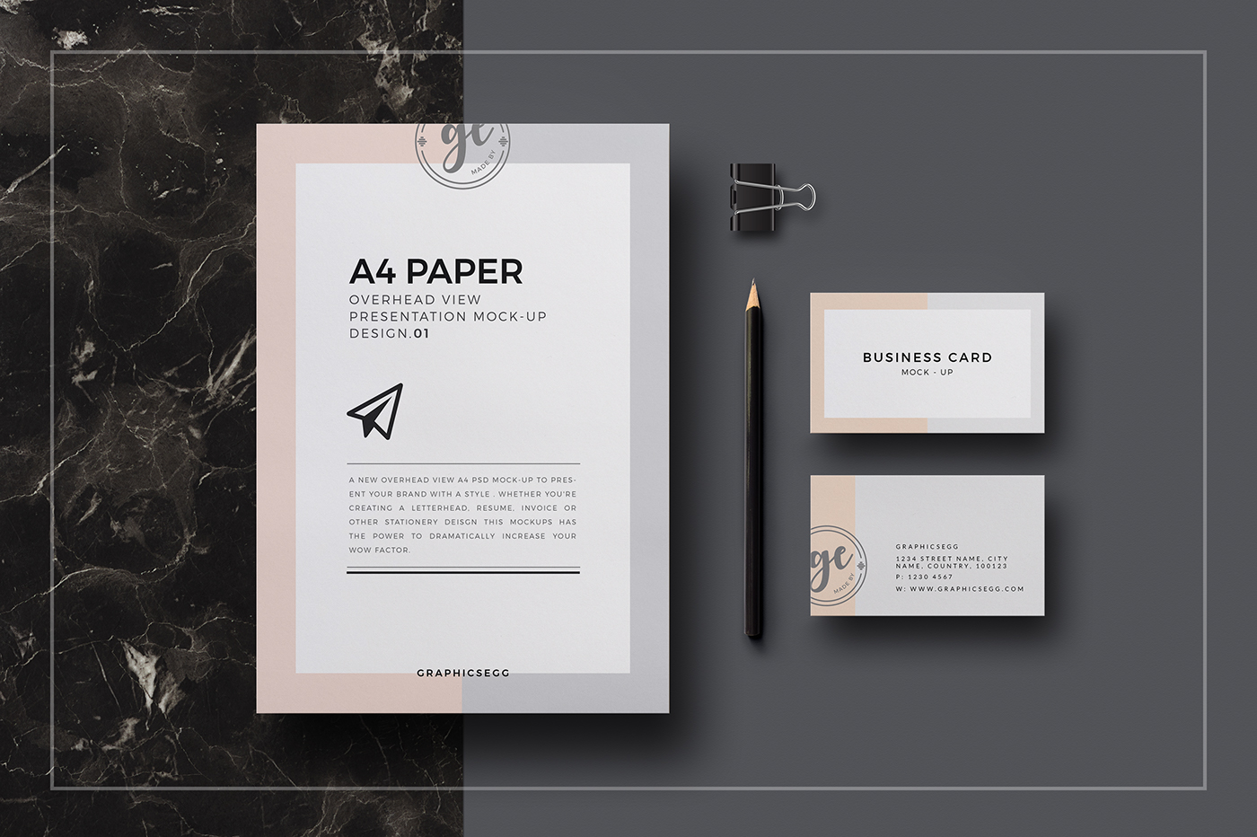 A4 paper overhead view mockup free psd on Behance