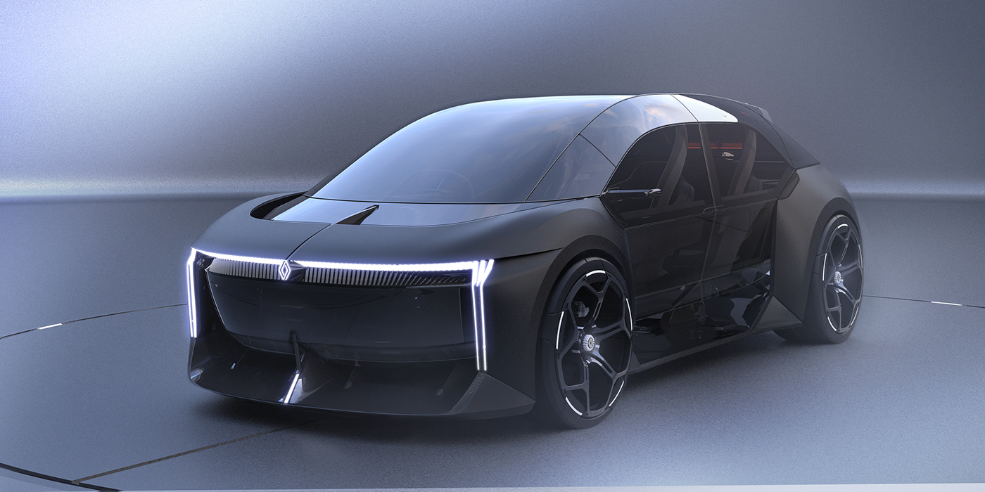 car concept design Drawing  renault sketch 3D automotive   ILLUSTRATION 